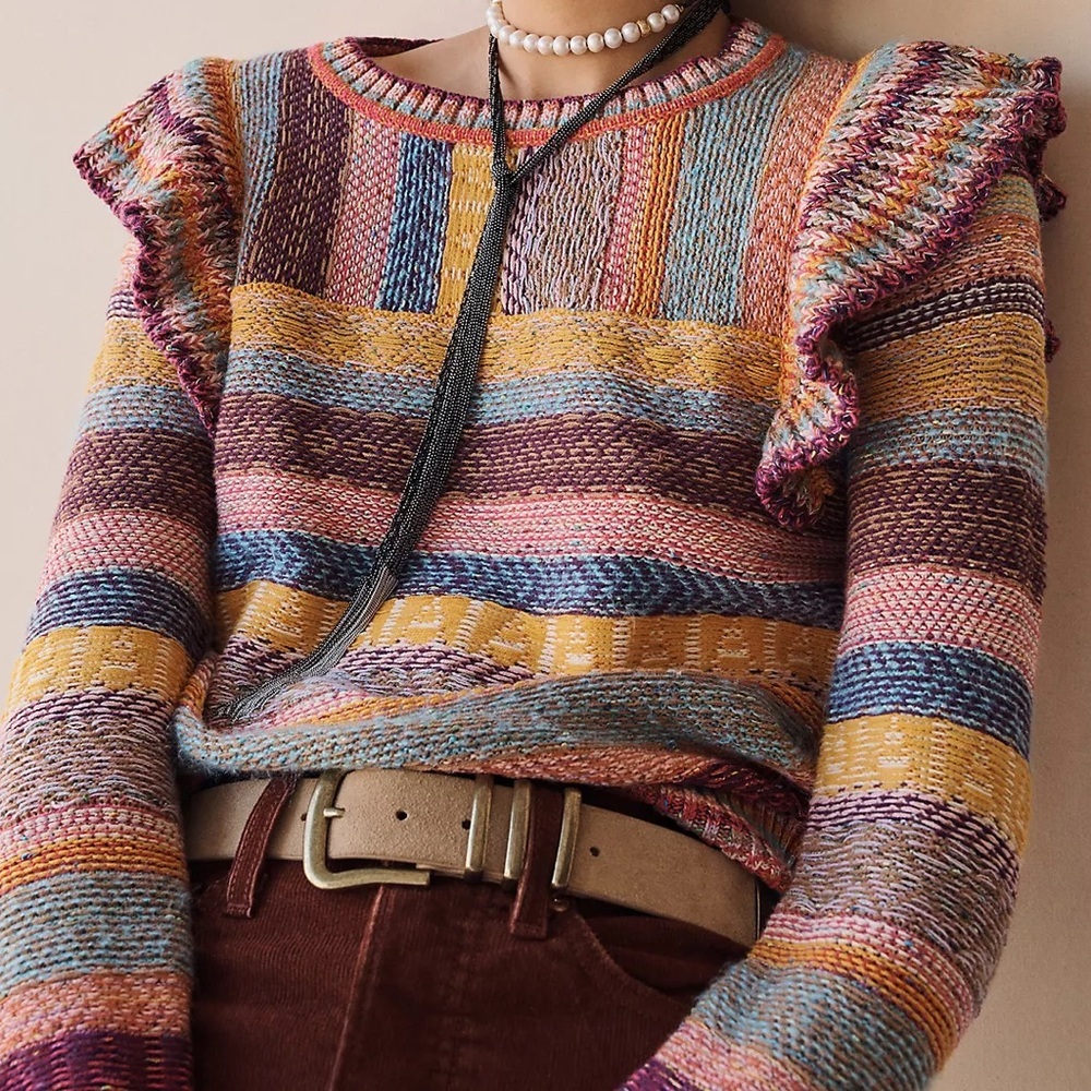 Anthropologie Pilcro Ruffled Sweater